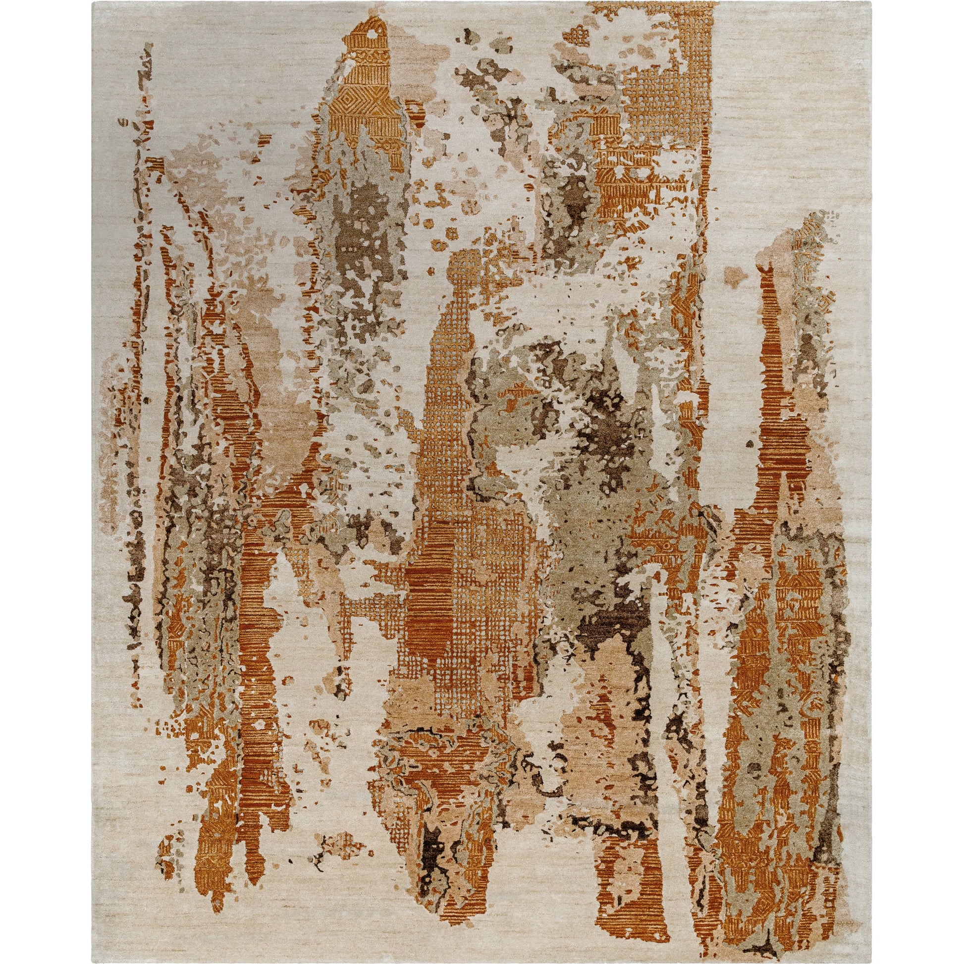 Opulence Rug - 526307 by Surya in ivory, burnt sienna, taupe, olive, chestnut. Made from viscose, wool in a unique style.
