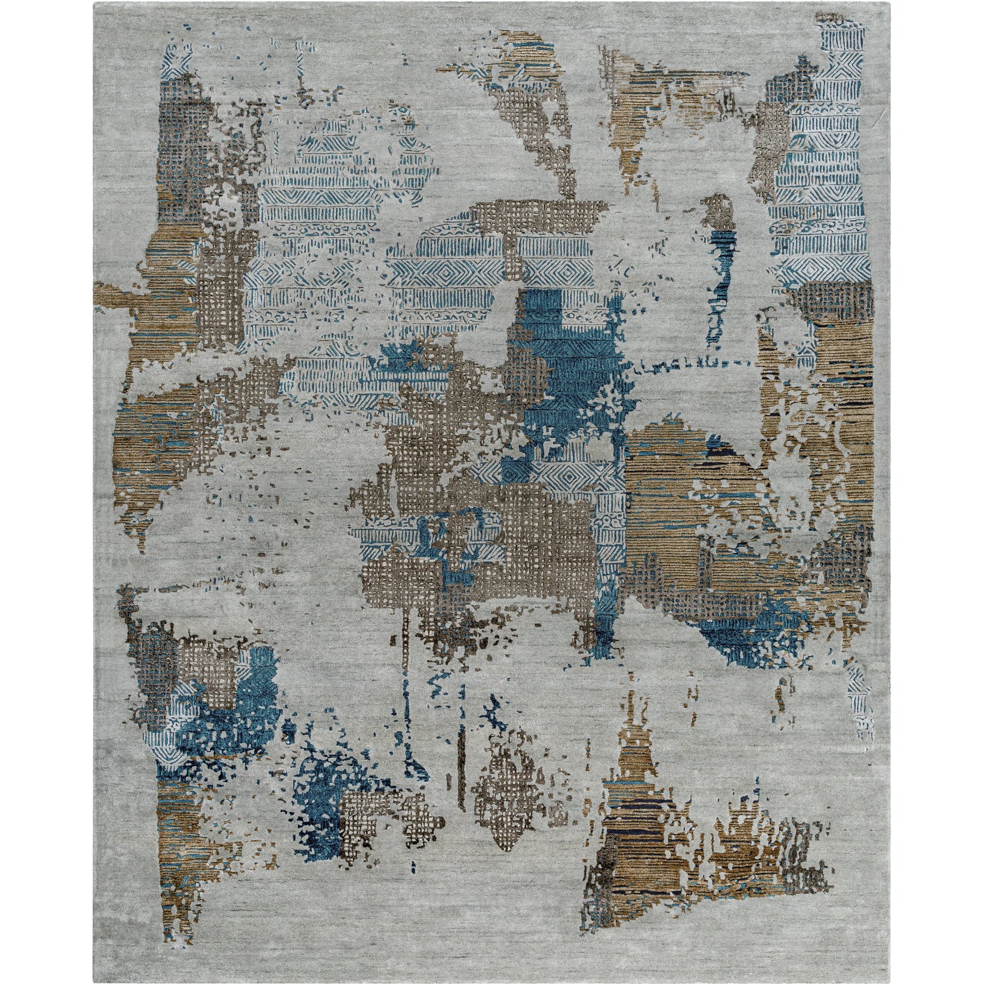 Opulence Rug - 526322 by Surya in metallic - silver, sage, nickel, lunar green. Made from viscose, wool in a uniqu