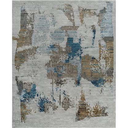 Opulence Rug - 526322 by Surya in slate gray, teal, olive green, taupe, charcoal. Made from viscose, wool in a unique style.