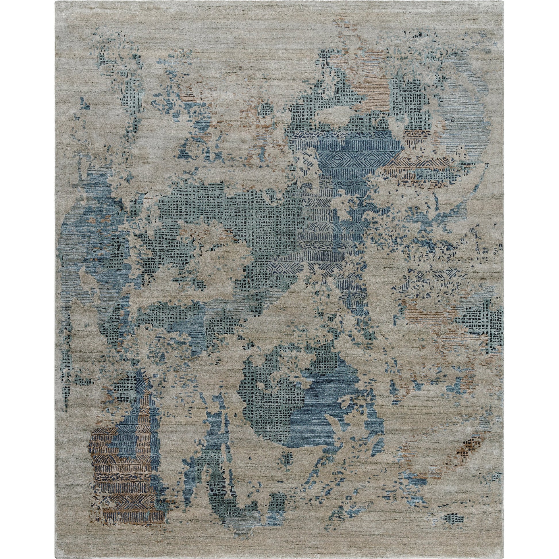 Opulence Rug - 526350 by Surya in sage, dark grey, ash. Made from viscose, wool in a unique style.