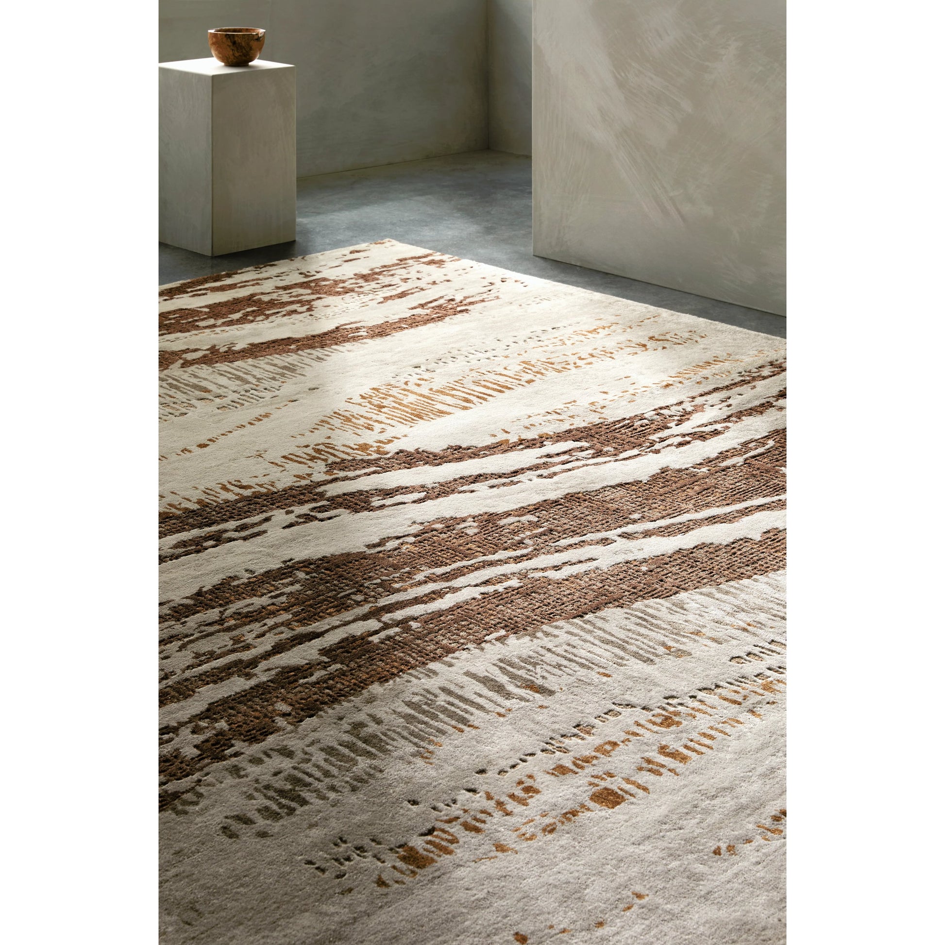 Opulence Rug - 526392 by Surya in warm grey, prairie dust, brick, dark brown. Made from viscose, wool in a unique sty