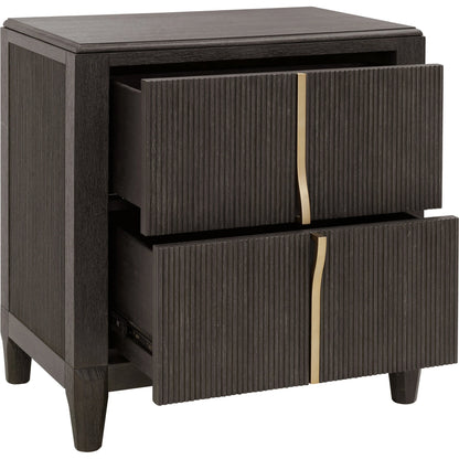 West End Loft Nightstand by Pulaski Furniture in tuxedo. Made from rubberwood in a modern style.