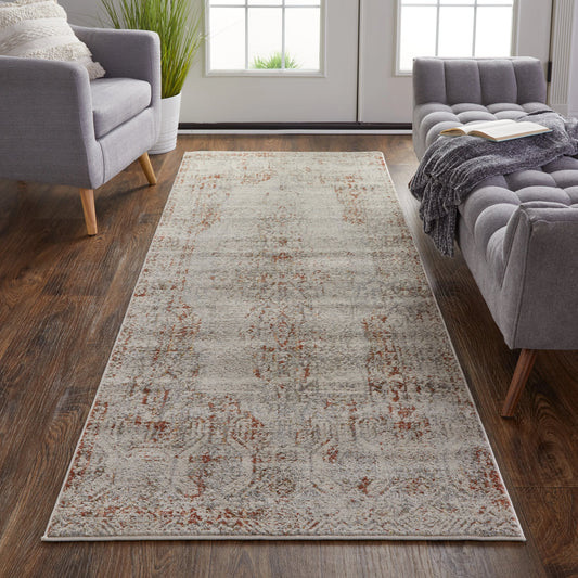 Kaia Transitional Rug - 39GKF by Feizy in tan, ivory, orange. Made from unique in a unique style.