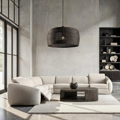 Avignon 5-PIECE Fabric Power Motion Sectional by Bernhardt in beige, tan. Made from fabric in a unique style.