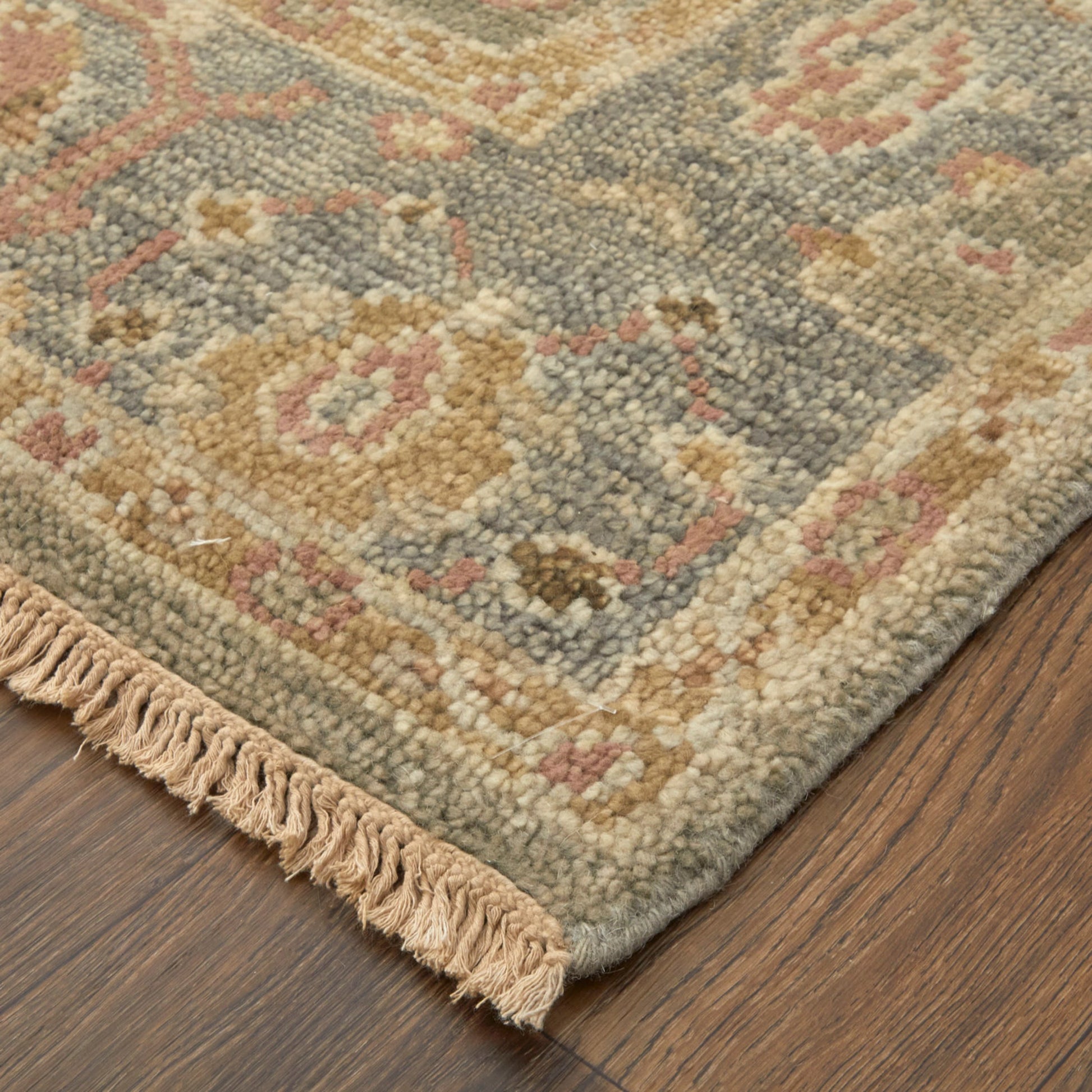 Carrington Traditional Oriental Rug - 6504F by Feizy in gray, gold, pink. Made from wool in a unique style.