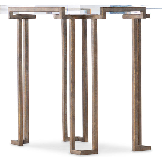 Grove End Table by Hooker Furniture in antique brass. Made from acrylic, iron in a unique style.