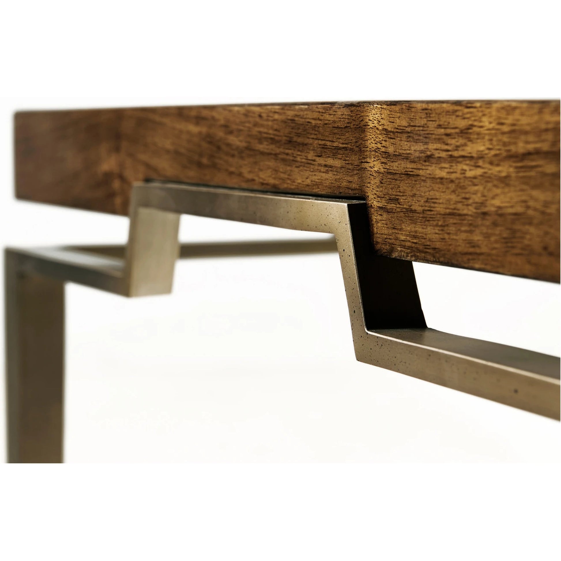Toulouse Eggshell End Table by Jonathan Charles in plateado eggshell. Made from walnut quarter figured veneer in a modern style.
