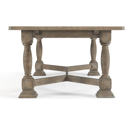 Reforma Trestle Dining Table by A.R.T. Furniture in tapenade. Made from parawood solids, random match flaky oak veneers in a traditional style.