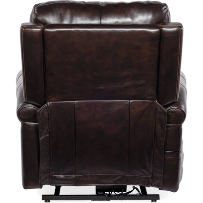 Eisley Power Recliner by Hooker Furniture in sorrento night seas. Made from leather in a traditional style.