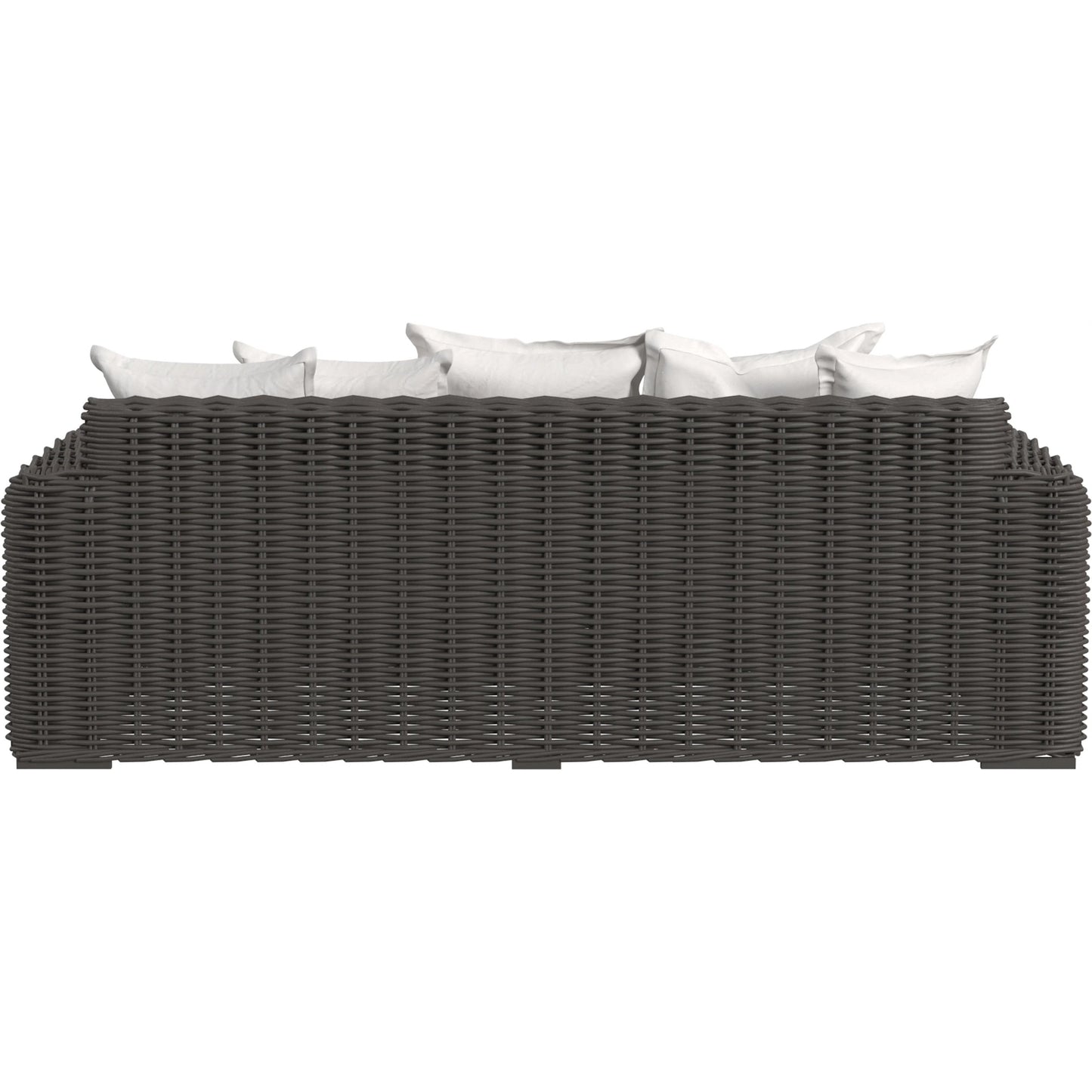 004 SI-2318699 | Additional Silo | Cabo Outdoor Loveseat by Sunset West in dark wood. Made from resin wicker in a rustic style.