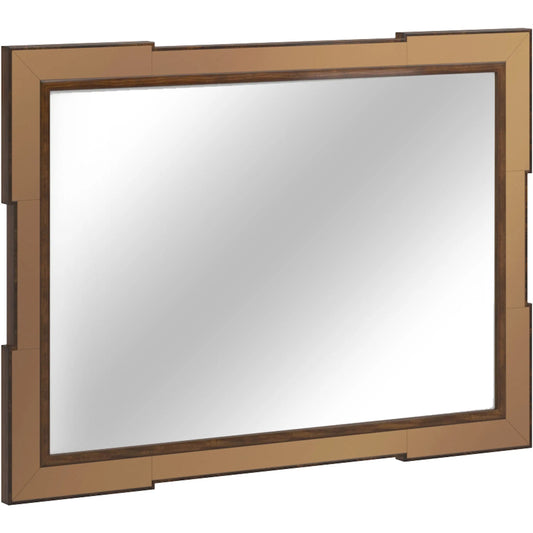Eave Rectangular Mirror by A.R.T. Furniture in hazelnut. Made from poplar, parawood solids, bronze mirror in a unique style.