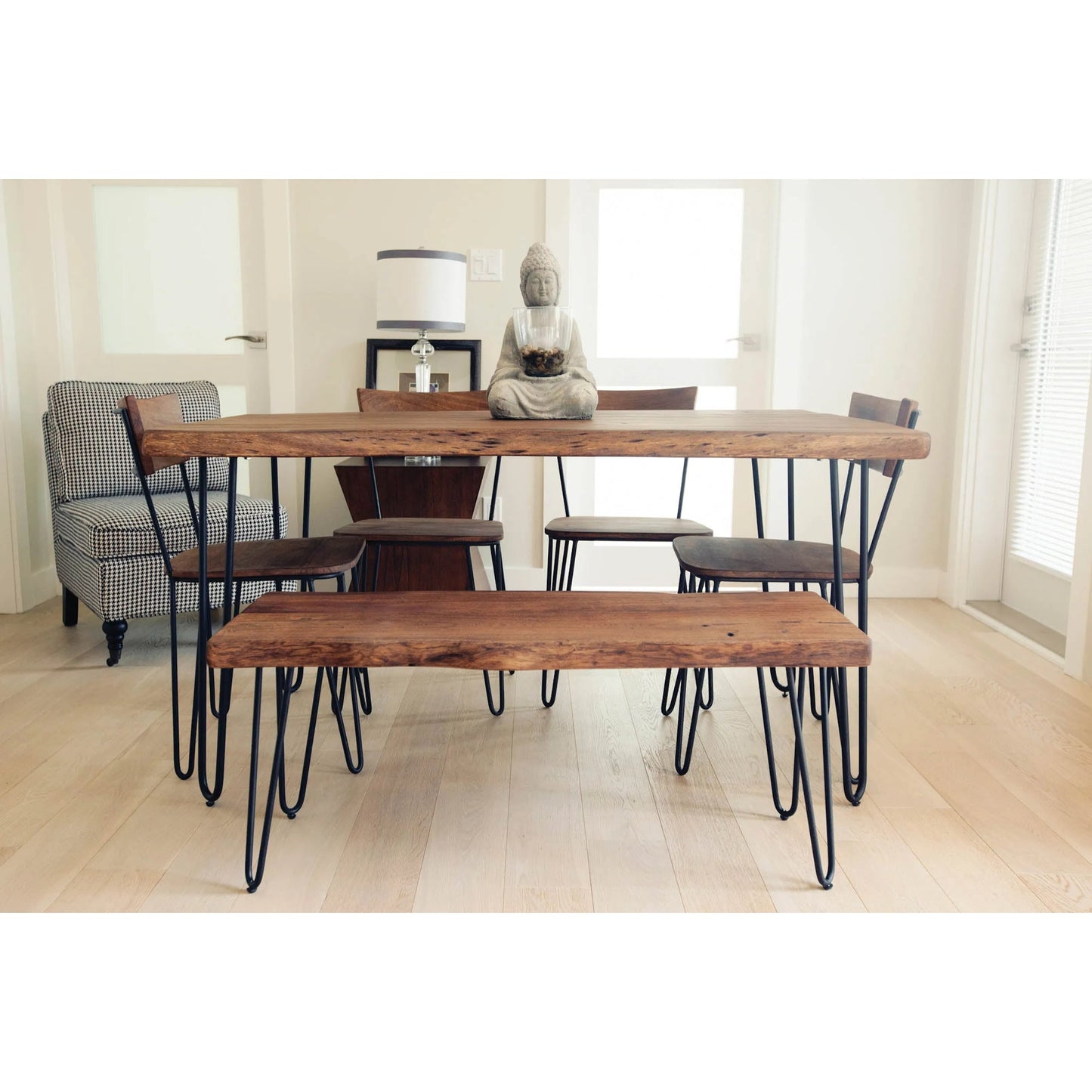 008 SI-2325165 | Lifestyle | Organic Dining Table by LH Imports in matte brown and brown - acrylic matte, black pc. Made from acacia, iron in a unique style.