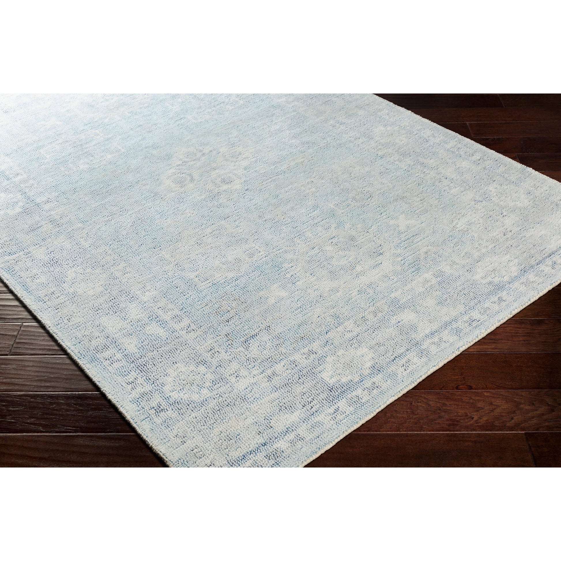 Oregon ORG-2304 Rug by Livabliss in blue, sky blue, charcoal, dusty coral, white. Made from new zealand wool, polyester, cotton in a unique style.