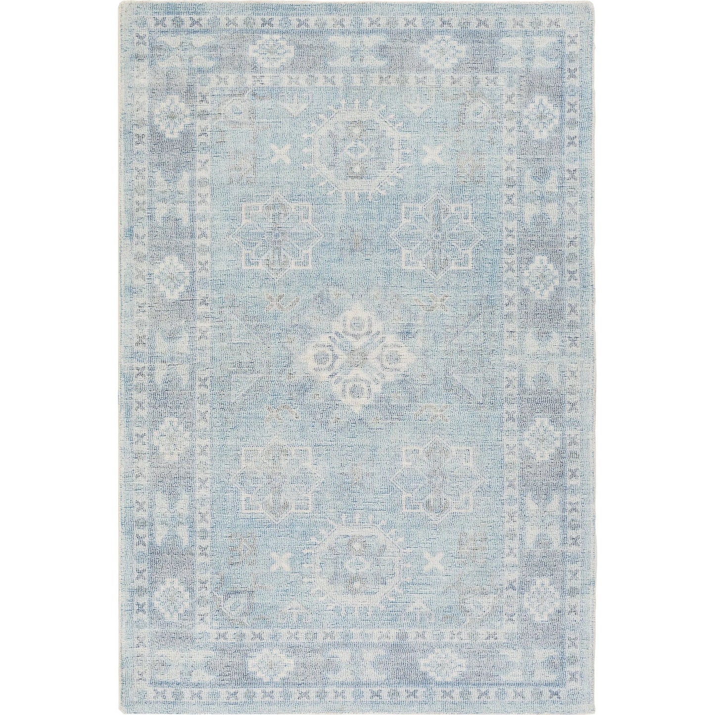 001 SI-2245468,SI-2245469,SI-2245470 | Primary Silo | Oregon ORG-2304 Rug by Livabliss in blue, sky blue, charcoal, dusty coral, white. Made from new zealand wool, polyester, cotton in a unique style.