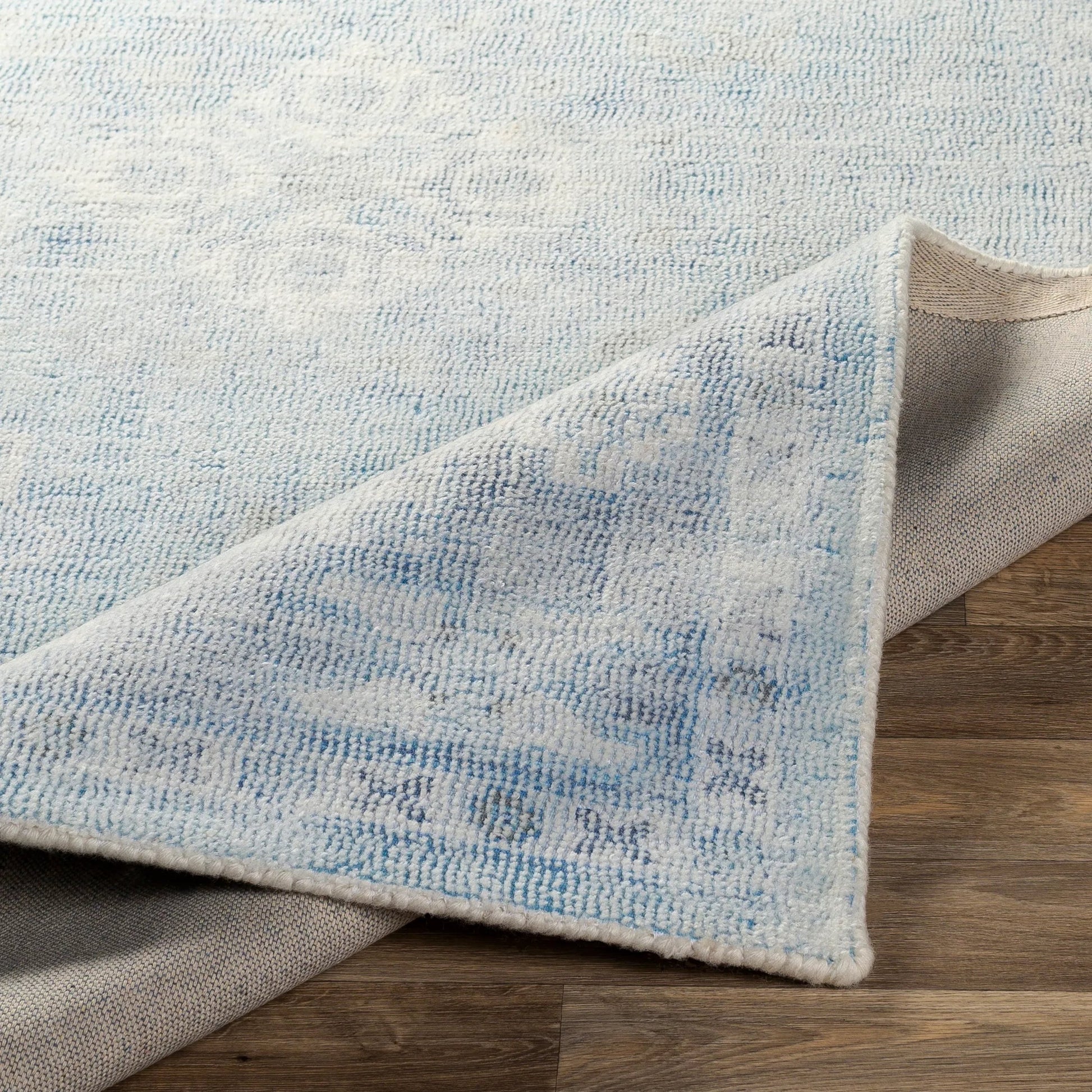 Oregon ORG-2304 Rug by Livabliss in blue, sky blue, charcoal, dusty coral, white. Made from new zealand wool, polyester, cotton in a unique style.