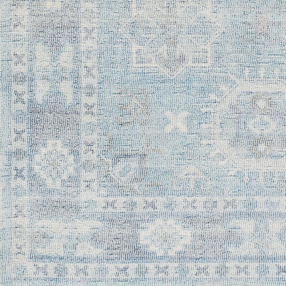 Oregon ORG-2304 Rug by Livabliss in blue, sky blue, charcoal, dusty coral, white. Made from new zealand wool, polyester, cotton in a unique style.