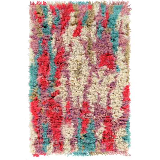Orion Rug - 12960 by Surya in aqua, beige, light olive, purple, rose. Made from 100% wool in a unique style.