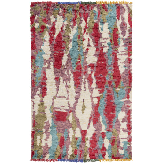 Orion Rug - 12960 by Surya in aqua, beige, light olive, purple, rose. Made from 100% wool in a unique style.