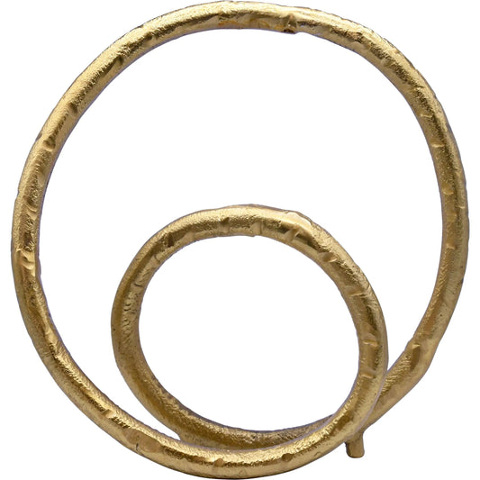Orin Rounded Metal Loop Sculpture by Worlds Away in textured brass. Made from unique in a unique style.