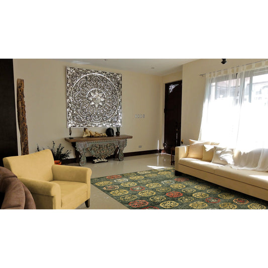 Qing Casual Botanical Rug - 5036070F by Feizy in yellow, green, orange. Made from wool, viscose in a unique style.