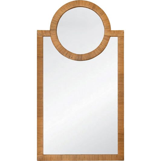 Orlando Rattan Wrapped Mirror by Worlds Away in natural rattan. Made from unique in a cottage & farmhouse style.