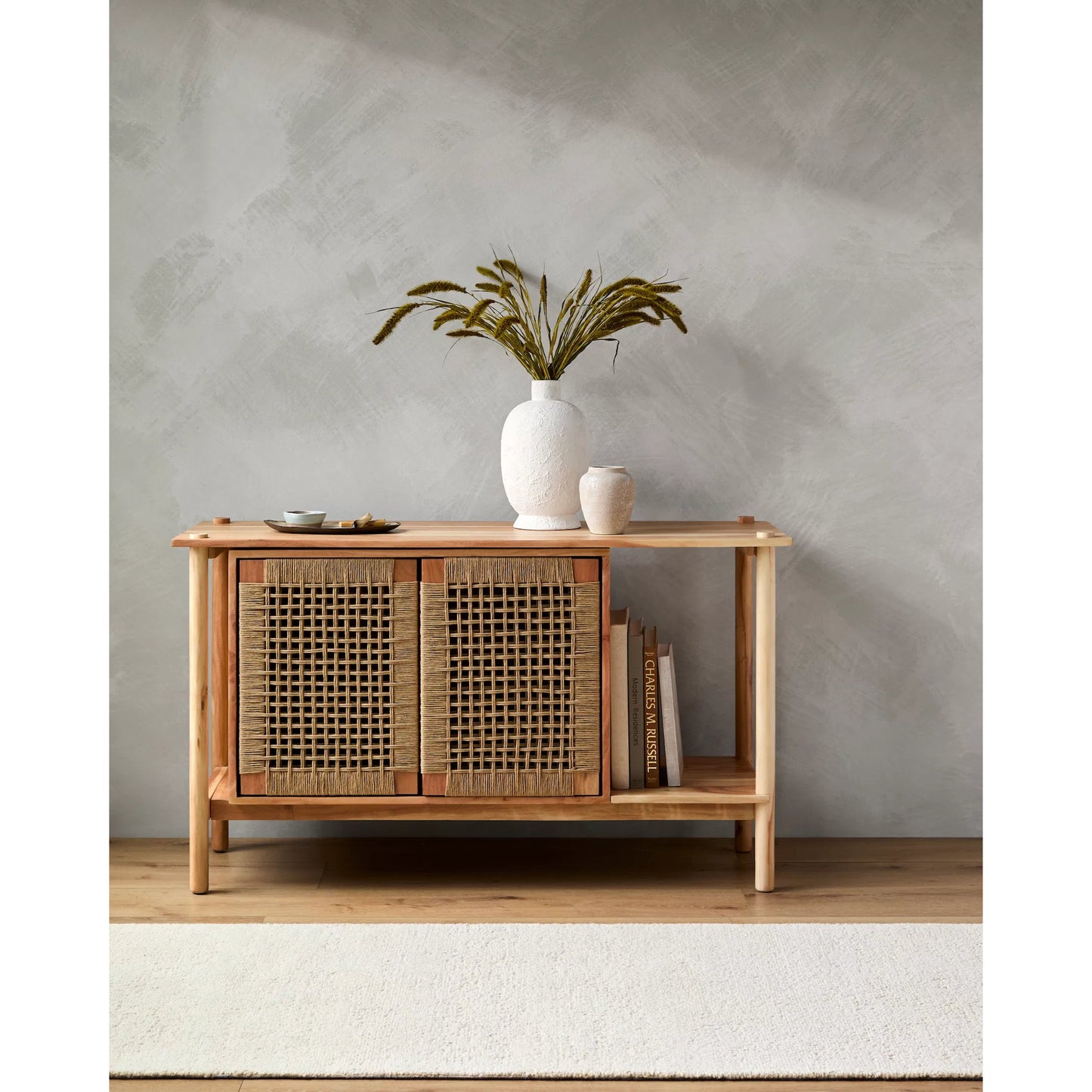 003 SI-2133367 | Lifestyle | Orly - 531931 by Surya in brown, wheat and natural, lacquered. Made from top: acacia, base: paper, acacia in a cottage & farmhouse style.