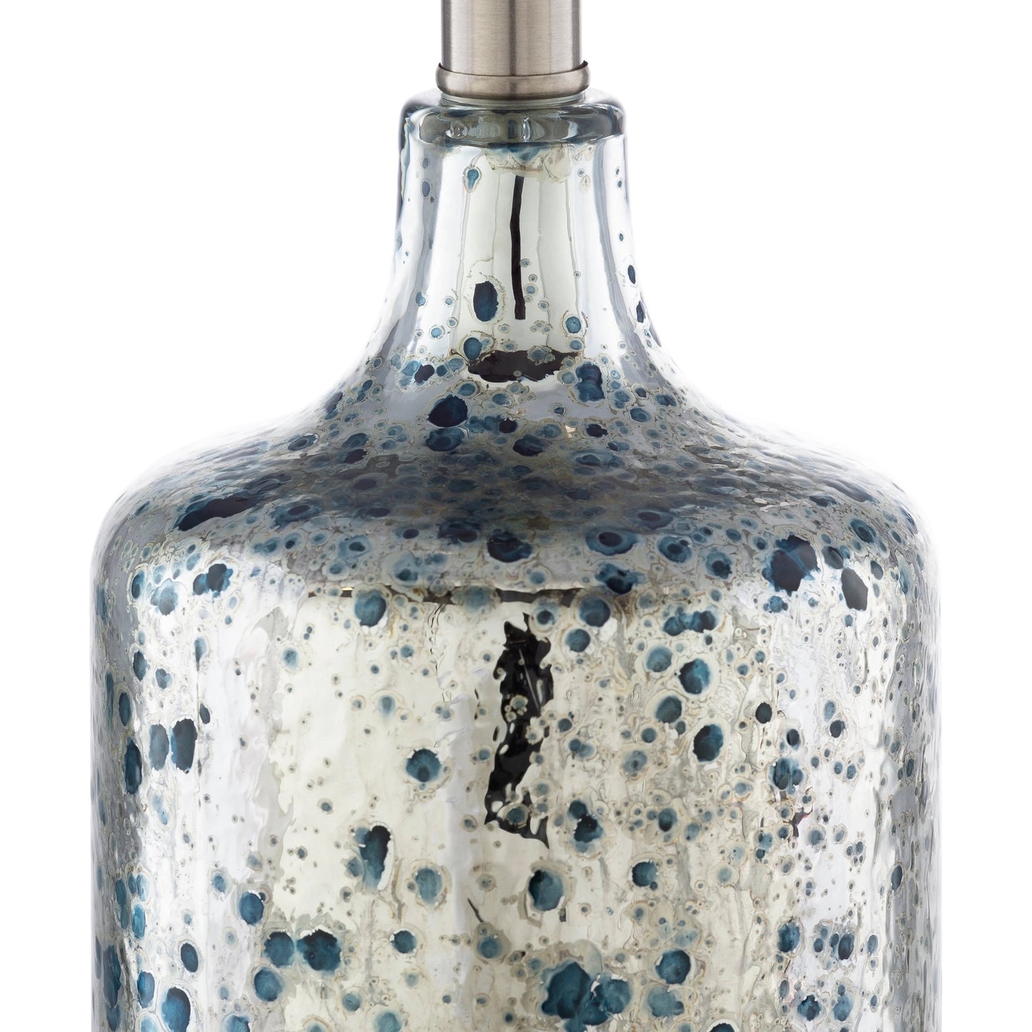 002 SR-755295 | Closeup | Ormond - 23766 by Livabliss in multi and metallic - silver, white, teal. Made from linen, glass, metal in a transitional style.