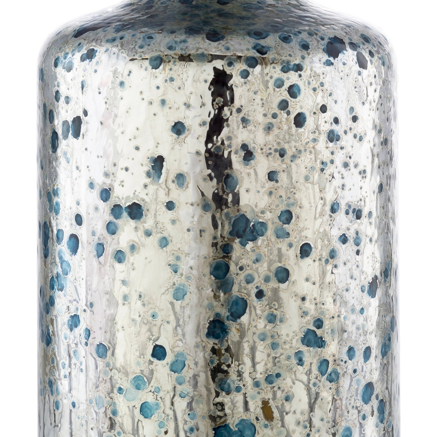 004 SR-755295 | Closeup | Ormond - 23766 by Livabliss in multi and metallic - silver, white, teal. Made from linen, glass, metal in a transitional style.