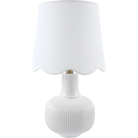 Ormelle Accent Table Lamp by Livabliss in plated, glazed. Made from ceramic, linen, polyester, iron in a unique style.