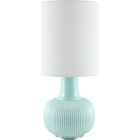 Ormelle Accent Table Lamp by Livabliss in glazed, plated. Made from ceramic, linen, polyester, iron in a unique style.