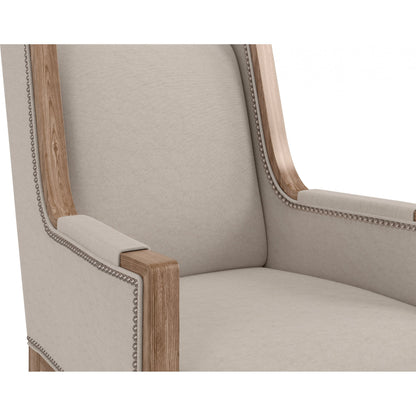 Passage Host Chair by A.R.T. Furniture in beige and light oak. Made from ash solids with knotty oak veneers in a transitional style.