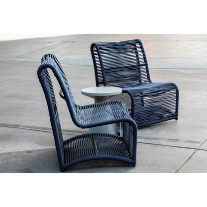 Milano Outdoor Armless Club Chair by Sunset West. Made from olefin rope in a coastal style.