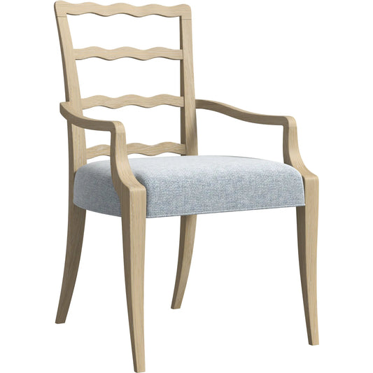 Haven Ladderback Arm Chair by A.R.T. Furniture in sun oak. Made from parawood solids, oak veneer in a unique style.