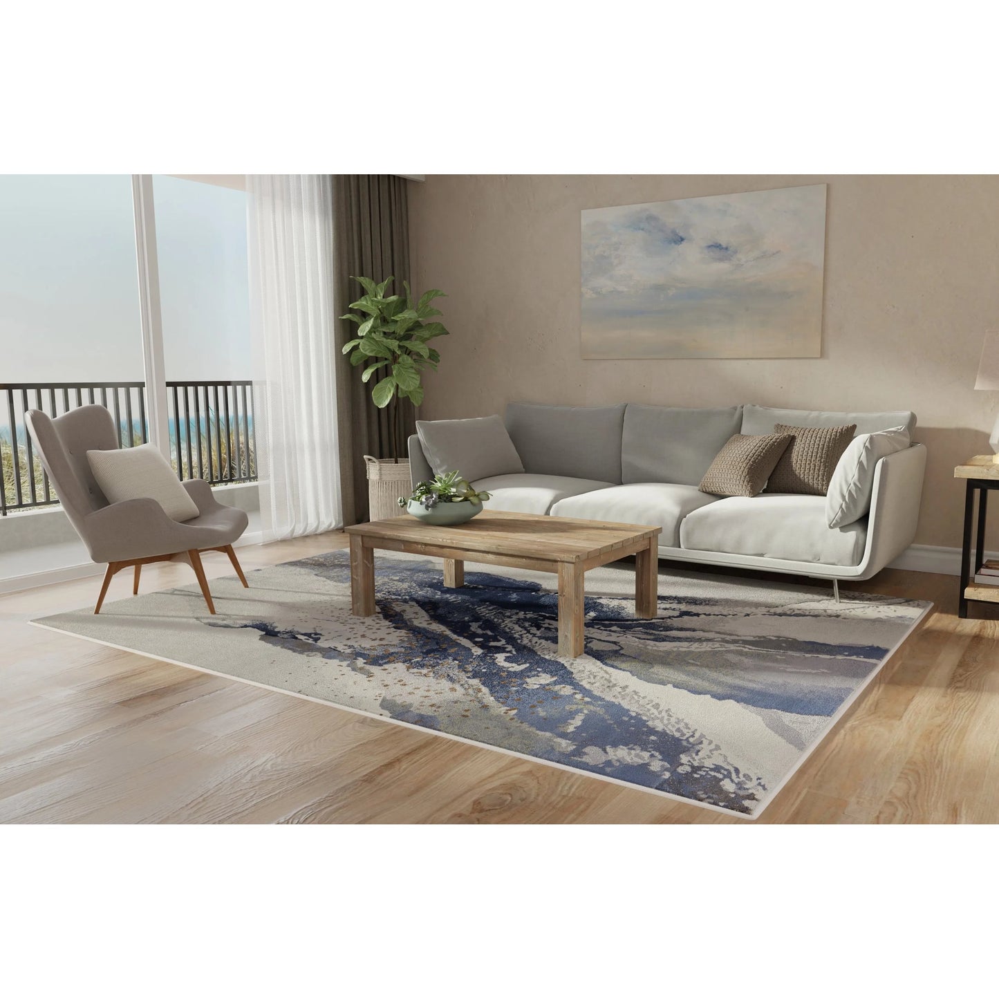 010 SI-2518385,SI-2518386 | Lifestyle | Mandana CME39M0F Rug by Feizy in ivory, blue. Made from polyester, polypropylene in a unique style.