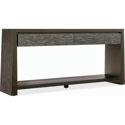 Commerce & Market Kubrick Console Table by Hooker Furniture in dark wood and dark wood finish. Made from oak veneers in a modern style.