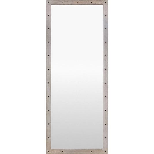 Bronwyn Accent Mirror by Livabliss in silver gray and antiqued. Made from manufactured wood in a unique style.