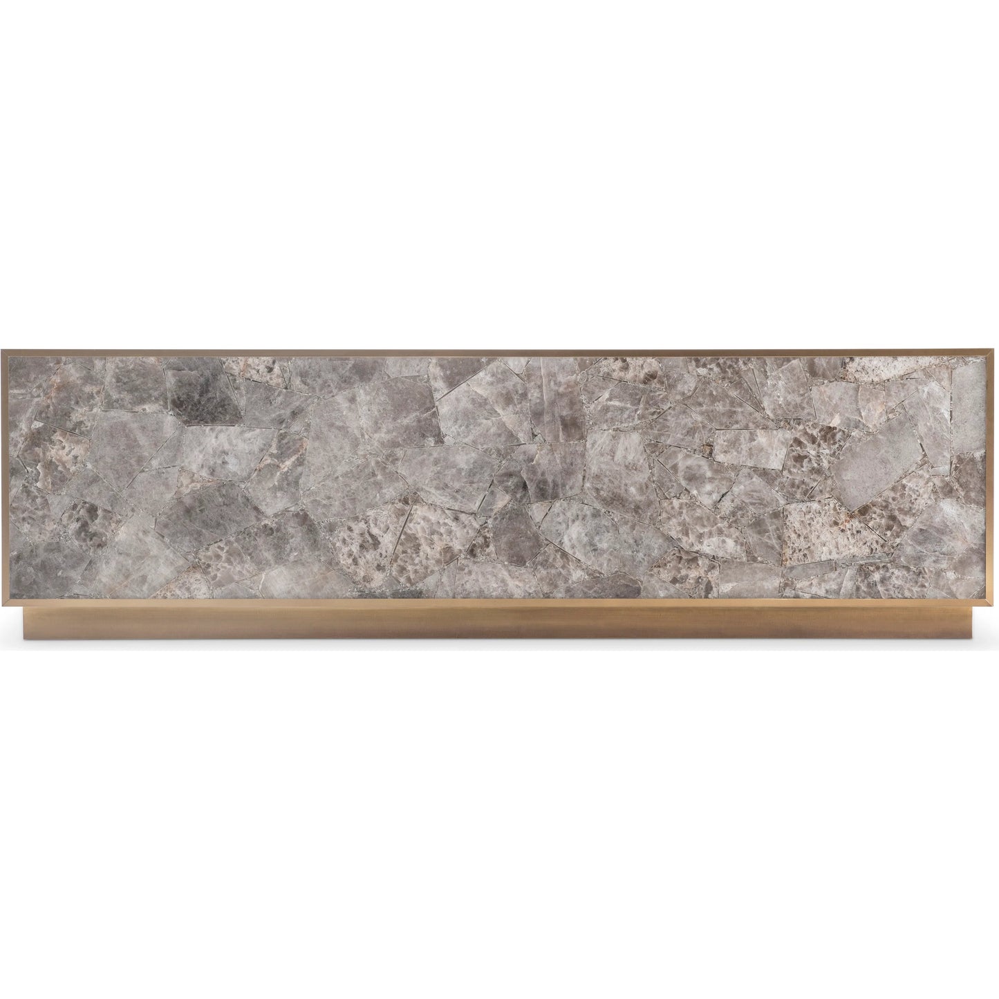 002 SI-2513388 | Additional Silo | Tildon Cocktail Table by Bernhardt in smokey quartz, aged brass. Made from stone, metal in a modern style.