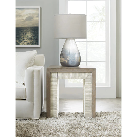 Serenity Skipper End Table by Hooker Furniture in malibu. Made from oak veneers, resin in a modern style.