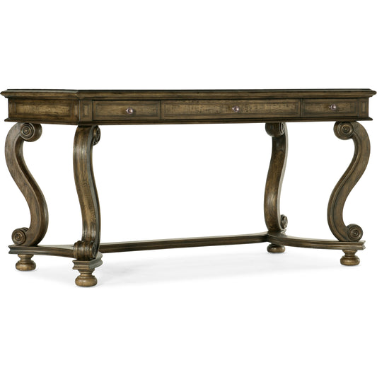 Vera Cruz Writing Desk by Hooker Furniture in rosecliff russet brown. Made from walnut, oak veneers in a traditional style.