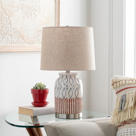 Osborne - 23767 by Livabliss in multi and beige, white, burnt orange, denim. Made from linen, ceramic, metal in a eclectic & global style.