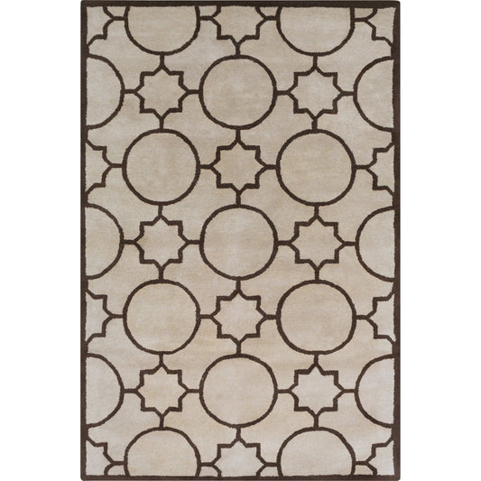 Oscar Rug - 10029 by Surya in cream, brown. Made from 100% wool in a unique style.