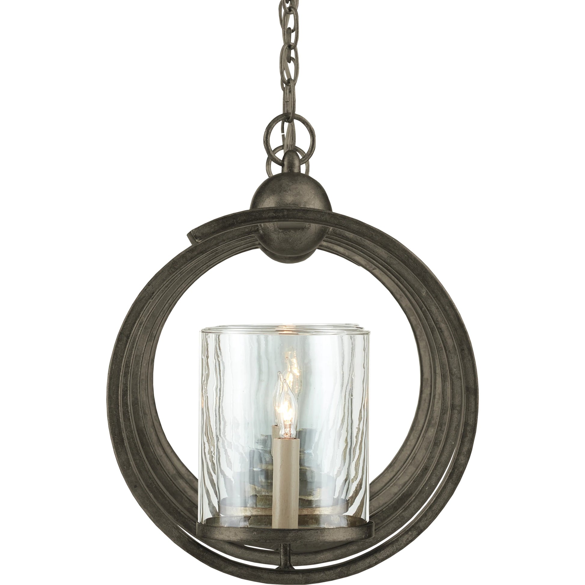 Maximus Chandelier by Currey and Company. Made from wrought iron, glass in a modern style.