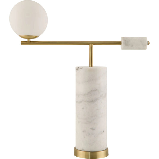 Oslin Accent Table Lamp by Surya. Made from marble, iron, glass in a modern style.