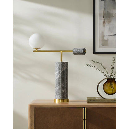 Oslin Accent Table Lamp by Surya. Made from marble, iron, glass in a modern style.
