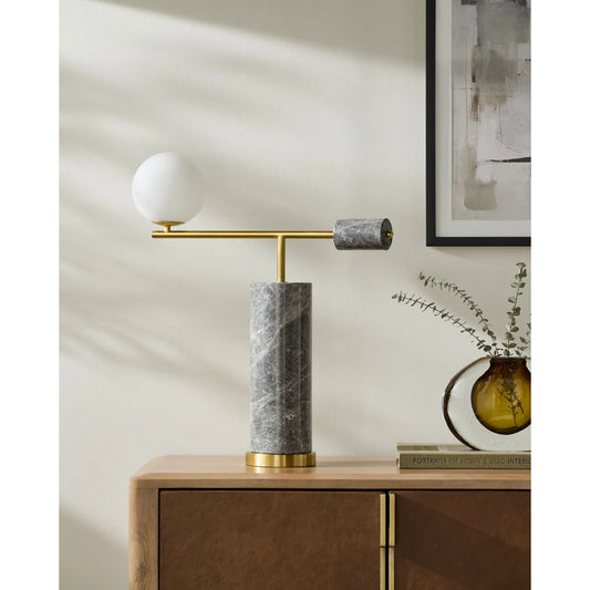 Oslin Accent Table Lamp by Surya. Made from marble, iron, glass in a modern style.