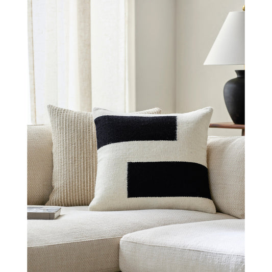 Osmund Pillow - 516772 by Surya in black. Made from wool, cotton in a modern style.