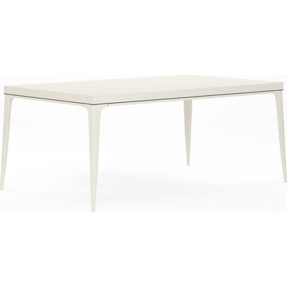 Blanc Rectangular Dining Table by A.R.T. Furniture in alabaster, burnished bronze. Made from parrawood solids, maple veneers in a modern style.
