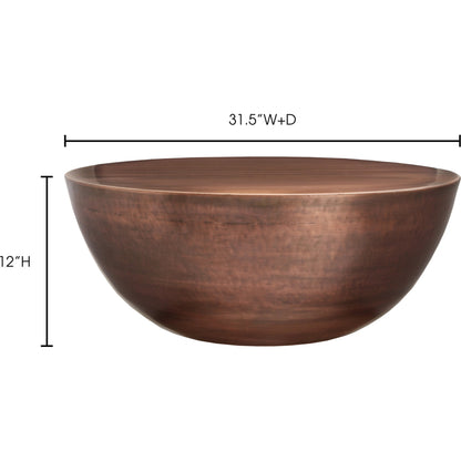 Conga Coffee Table Copper by Moe's Home Collection in copper and metallic finish. Made from iron in a modern style.