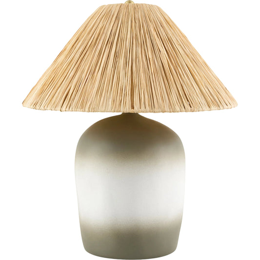 Otahu Accent Table Lamp by Livabliss in painted. Made from ceramic, seagrass in a unique style.