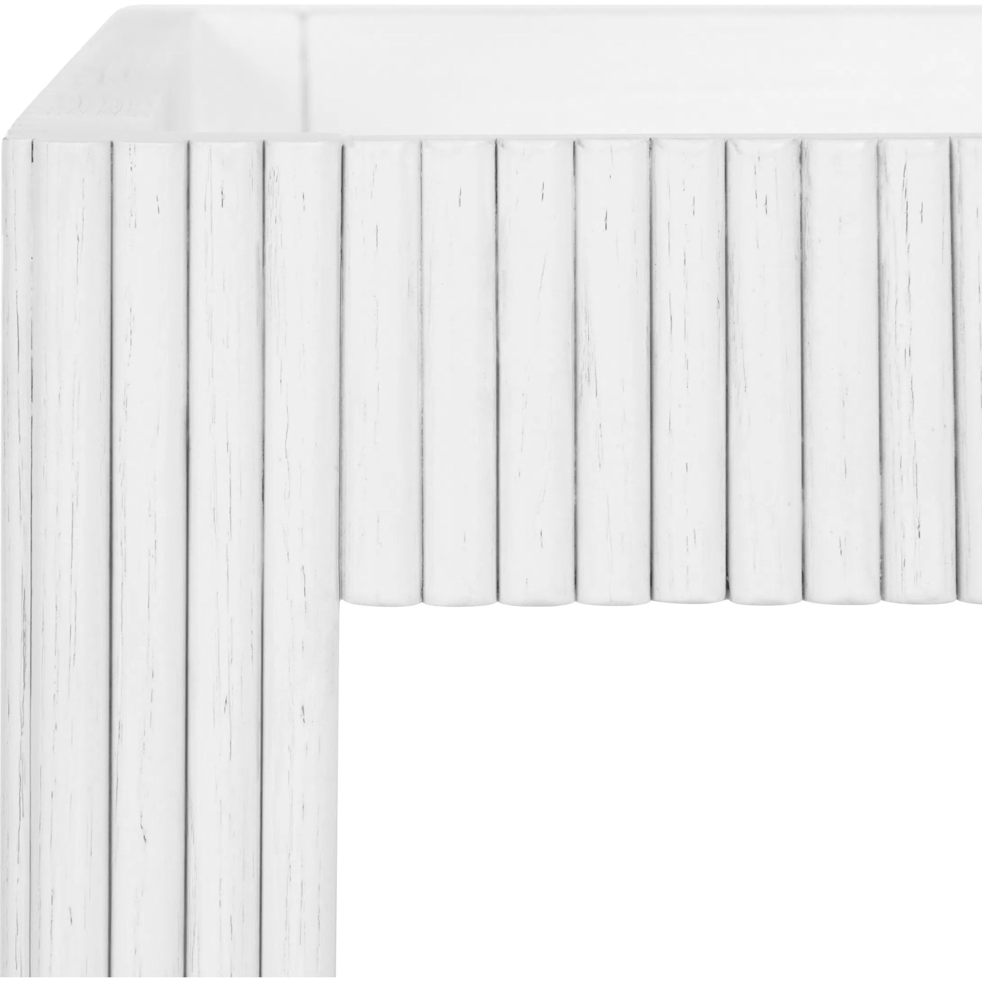 Otis Fluted Bar Cart by Worlds Away in white washed oak. Made from unique in a modern style.